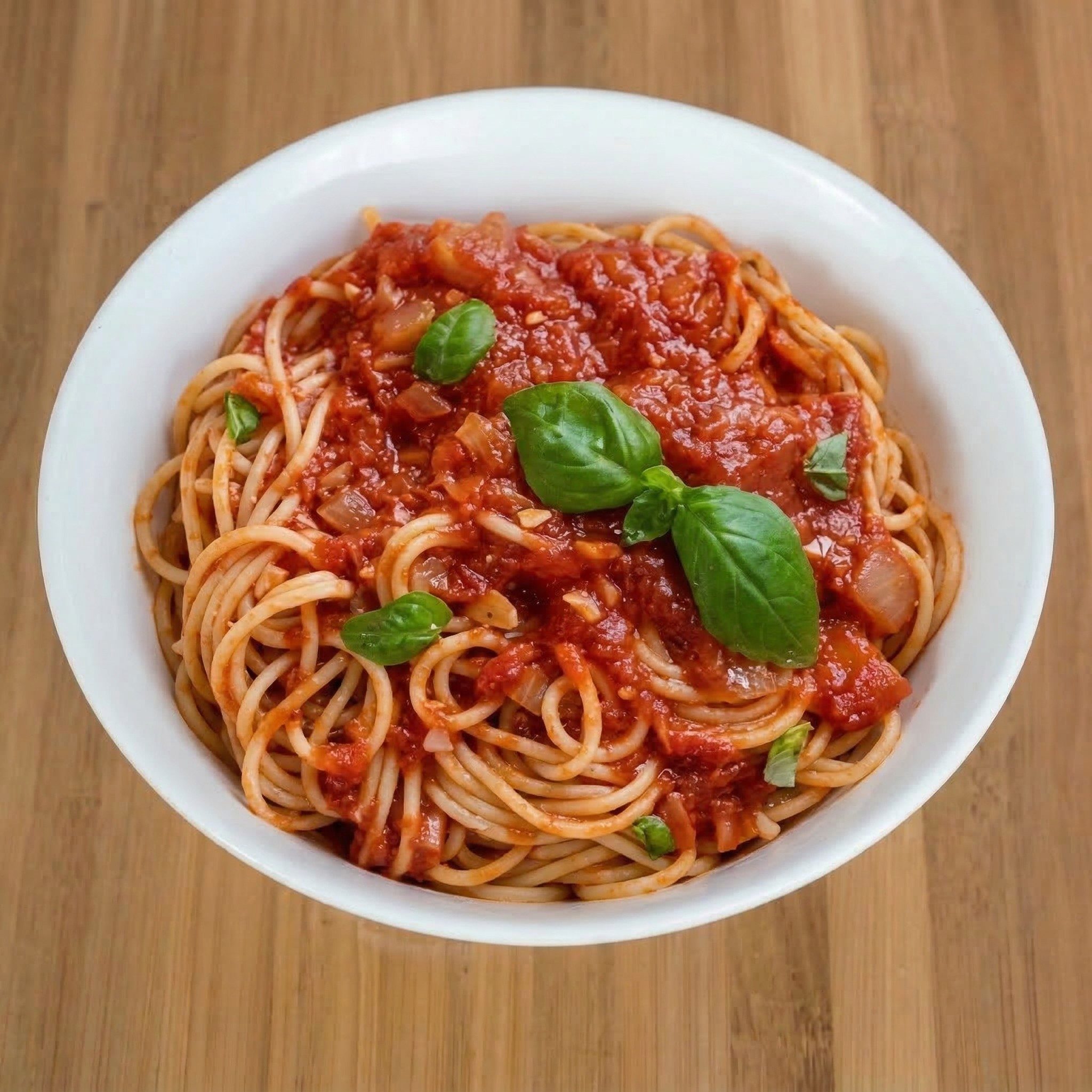 Spaghetti With Marinara Sauce.