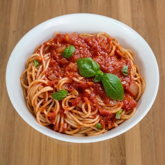 Spaghetti With Marinara Sauce.