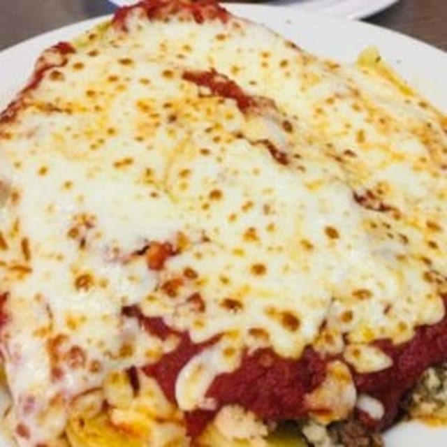 Eggplant Parmigiana over Pasta.
