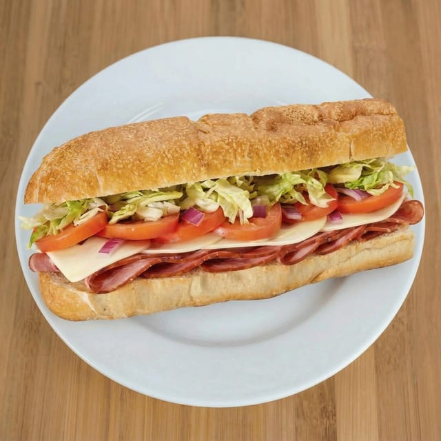Salami & Cheese Sandwich.