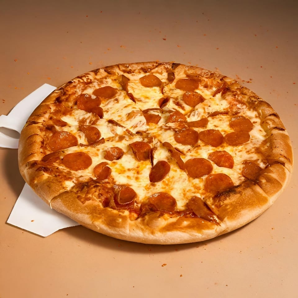 A whole pepperoni pizza from Guido's Pizza & Pasta, with melted cheese and a golden crust.
