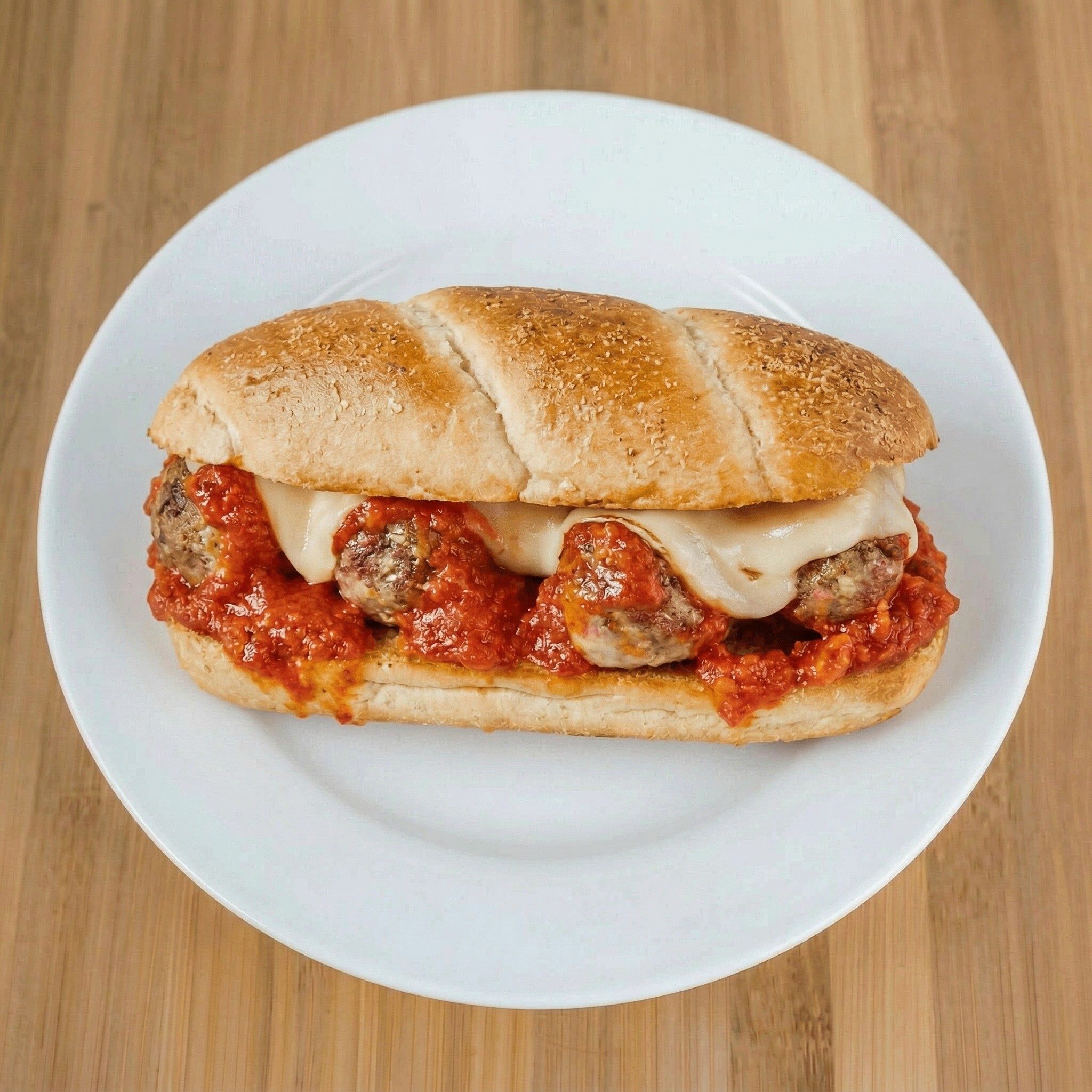 Meatball Parmigiana Sandwich.
