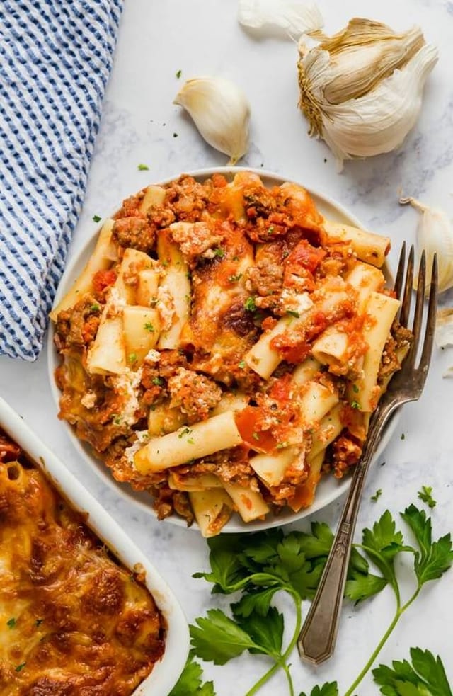 Baked Ziti Siciliano.